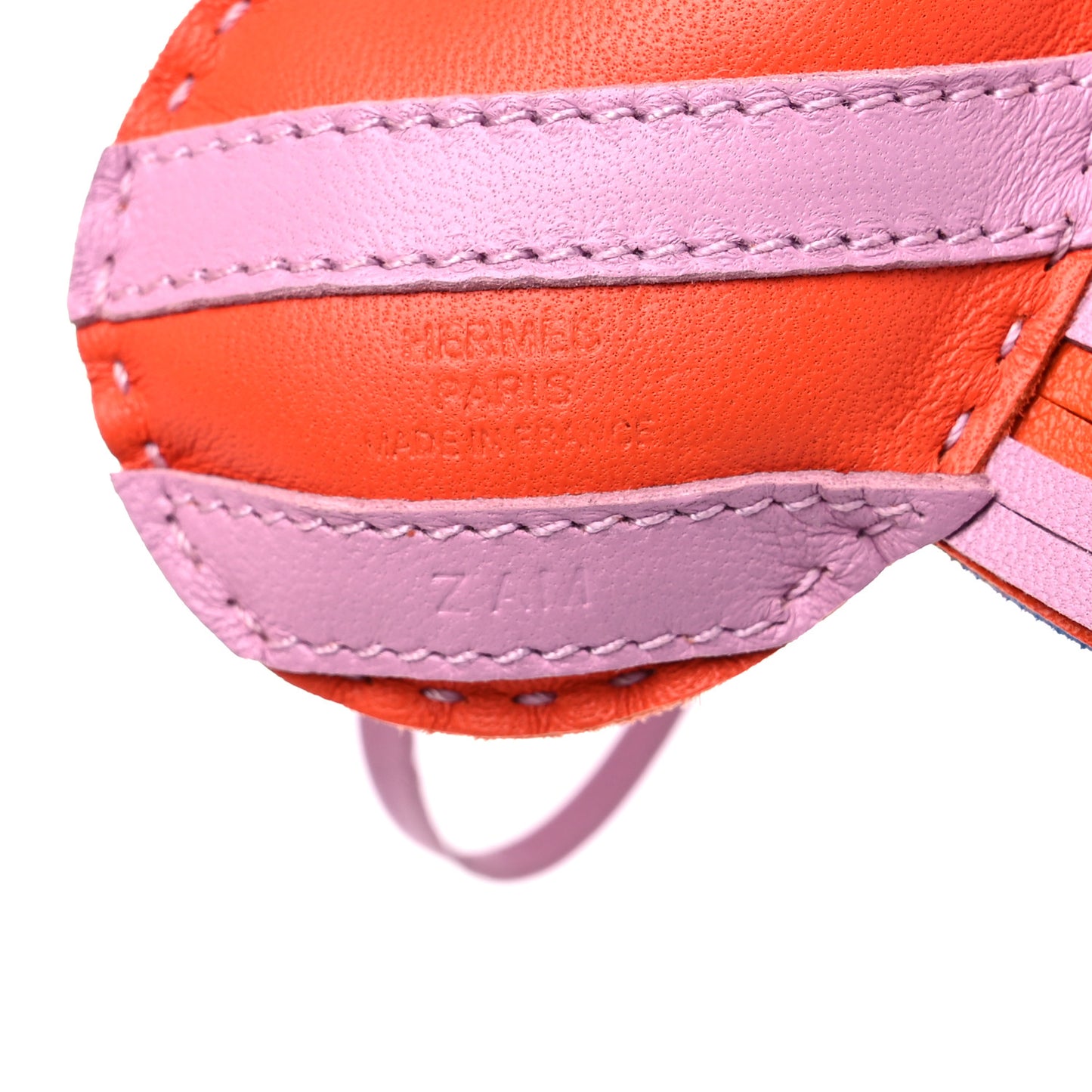 Milo Lambskin Geegee Savannah Bag Charm Orange Poppy Mauve Sylvestre Bleu de France