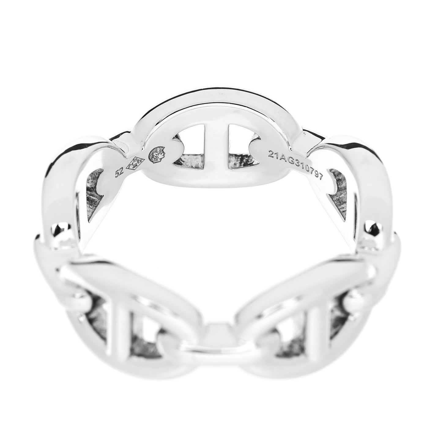Sterling Silver PM Chaine d'Ancre Enchainee Band Ring 52 6