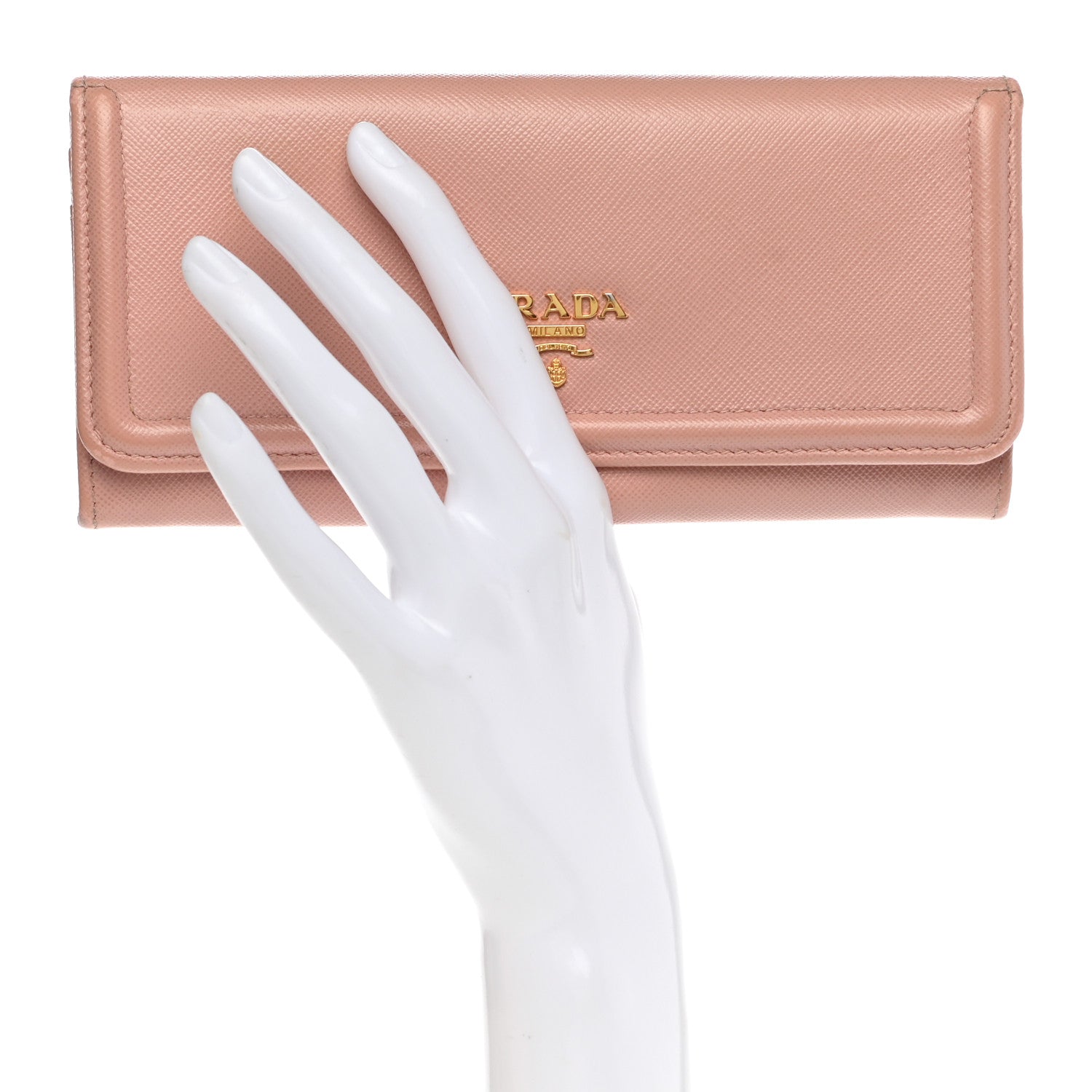 Prada Saffiano Metal Frame Continental Flap Wallet Orchidea 2 of 9