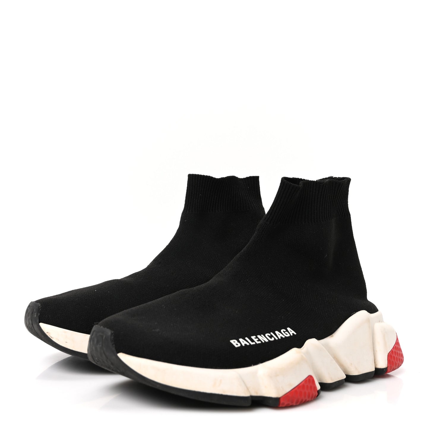 Neoprene Knit Womens Speed Sneakers 35 Black White Red
