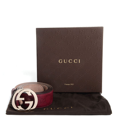 Gucci Guccissima Signature Interlocking G 40mm Belt 110 44 Classic Ruby 5 of 5