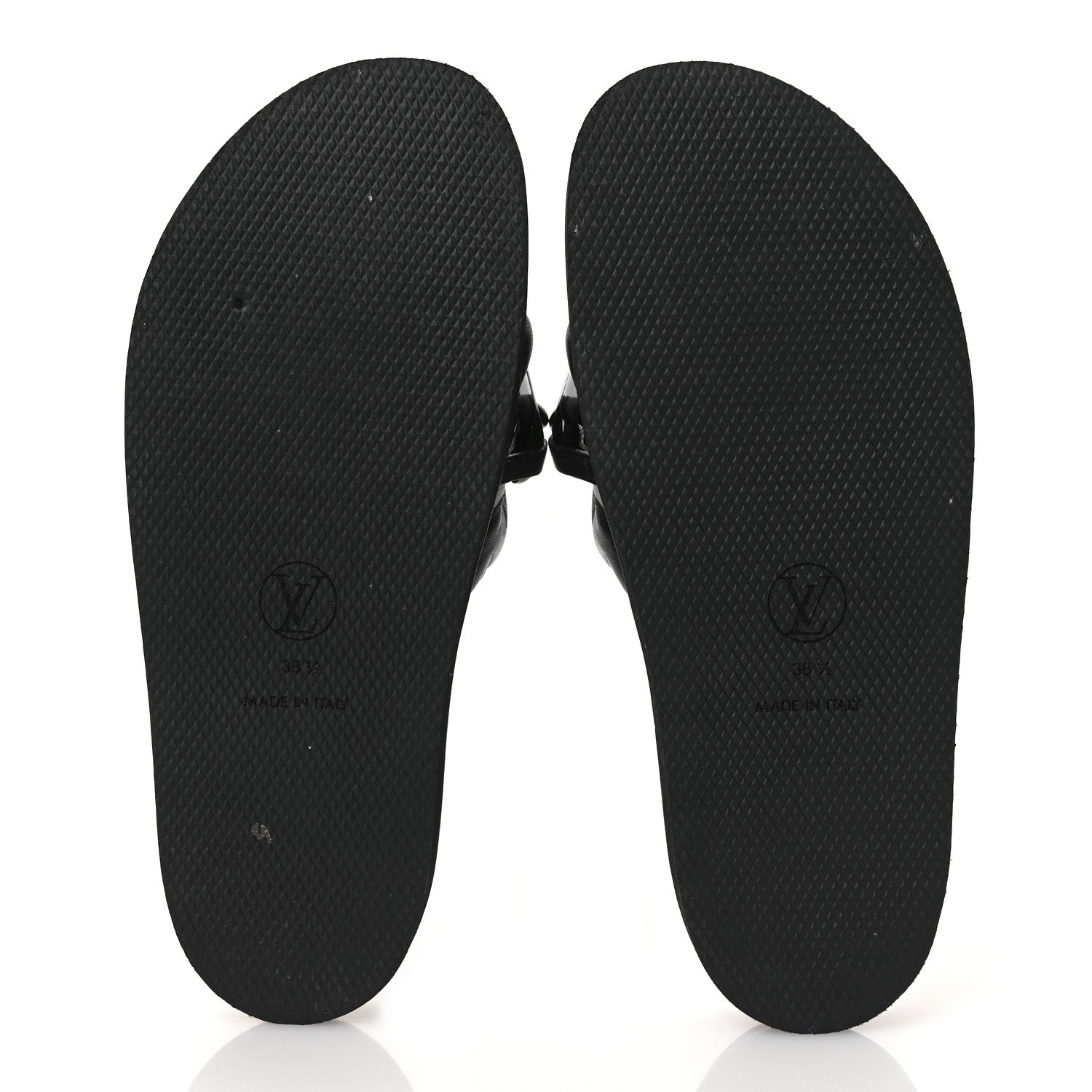 Louis Vuitton Calfskin Embossed Monogram Sunset Flat Comfort Mule 38.5 Black 7 of 11