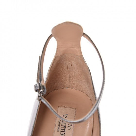 Patent Tan-Go Mary Jane 10mm Pumps 41 Silver