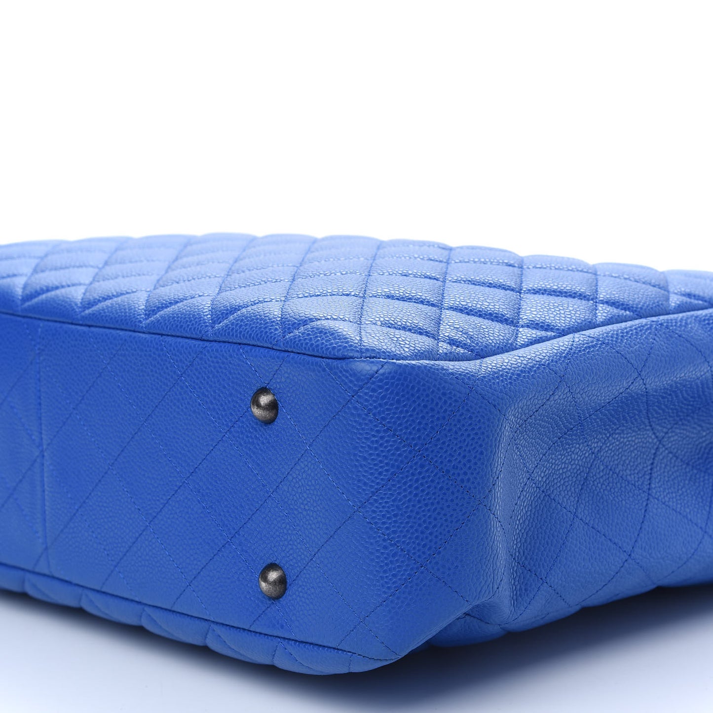 Caviar Quilted Large CC Shopping Tote Blue