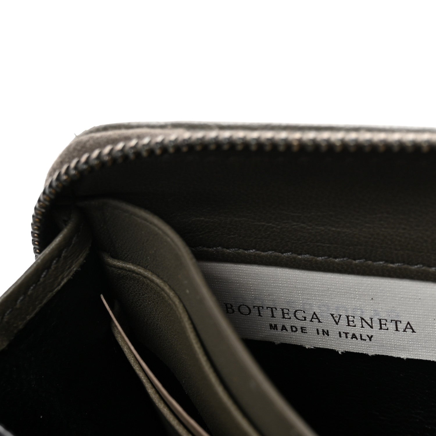 Bottega Veneta Nappa Intrecciato Half Zip Around Wallet Mud 6 of 11