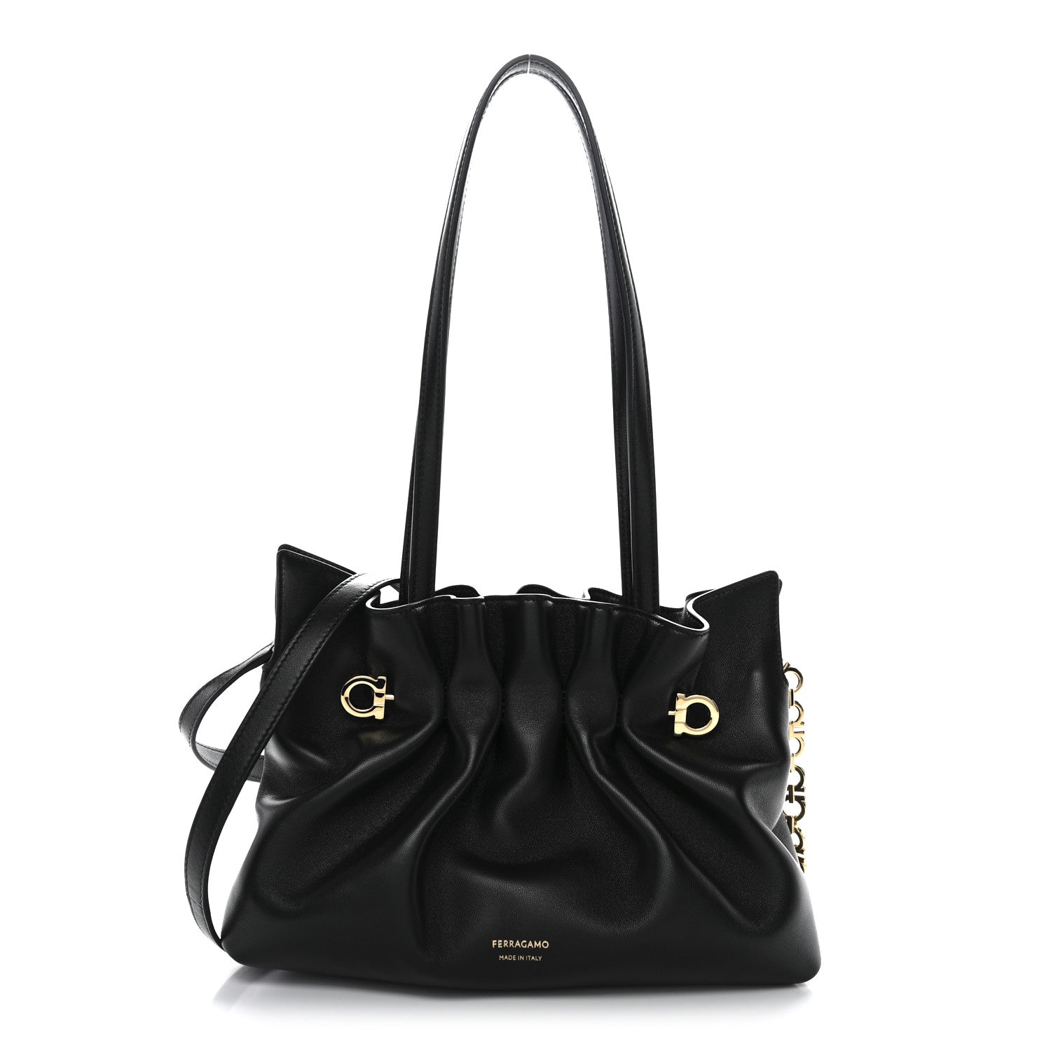 Salvatore Ferragamo Nappa Small Soft Bag Black 1 of 10