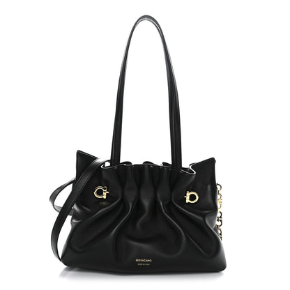 Salvatore Ferragamo Nappa Small Soft Bag Black 1 of 10