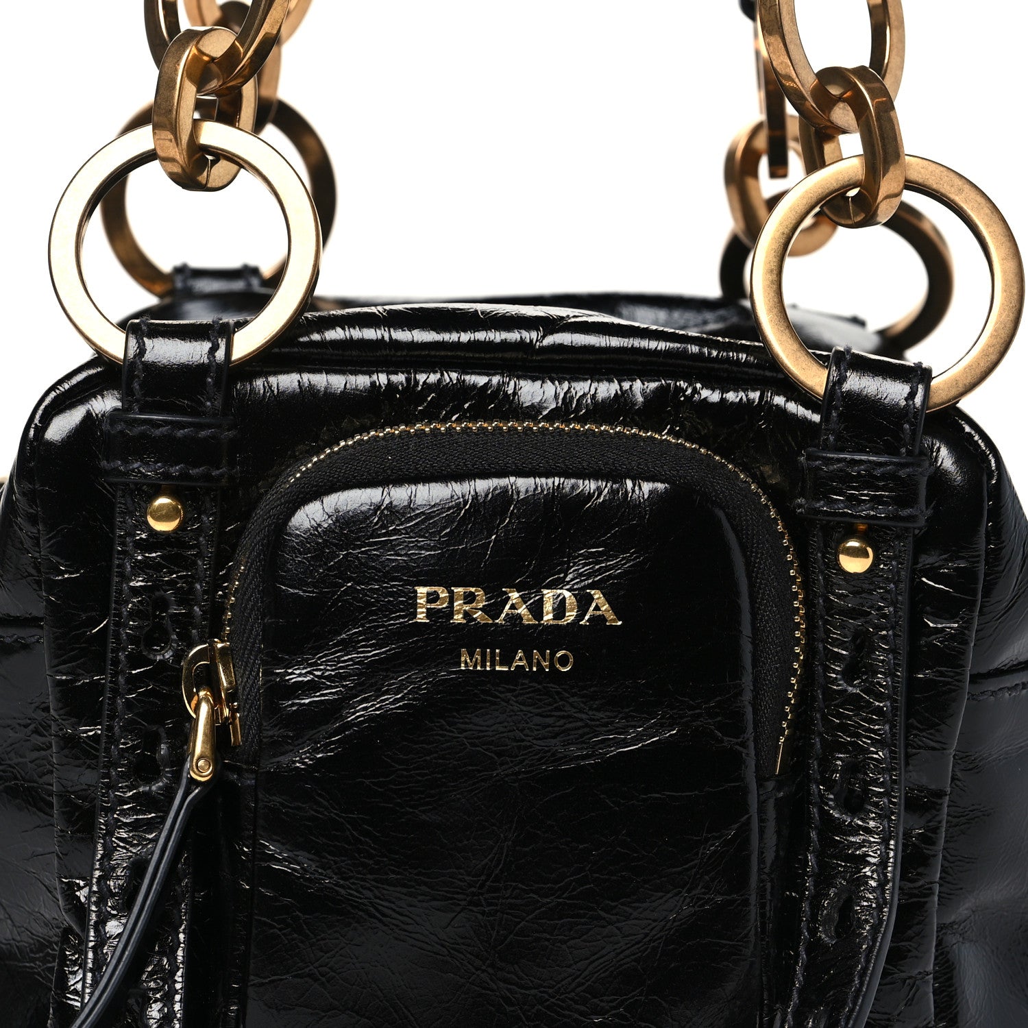 Prada Soft Lux Calfskin Mini Dangle Top Handle Bag Black 8 of 11