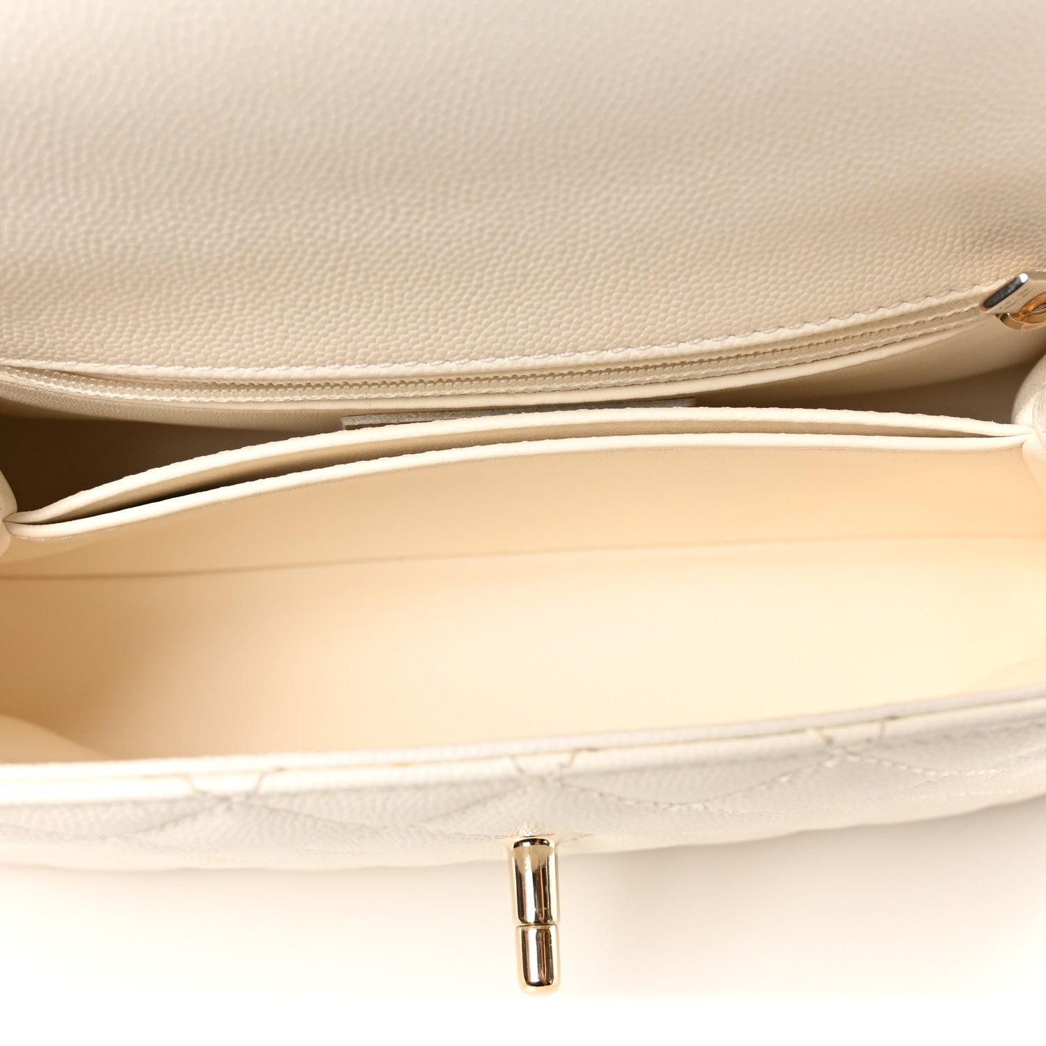 Chanel Caviar Quilted Mini Coco Handle Flap White 4 of 9