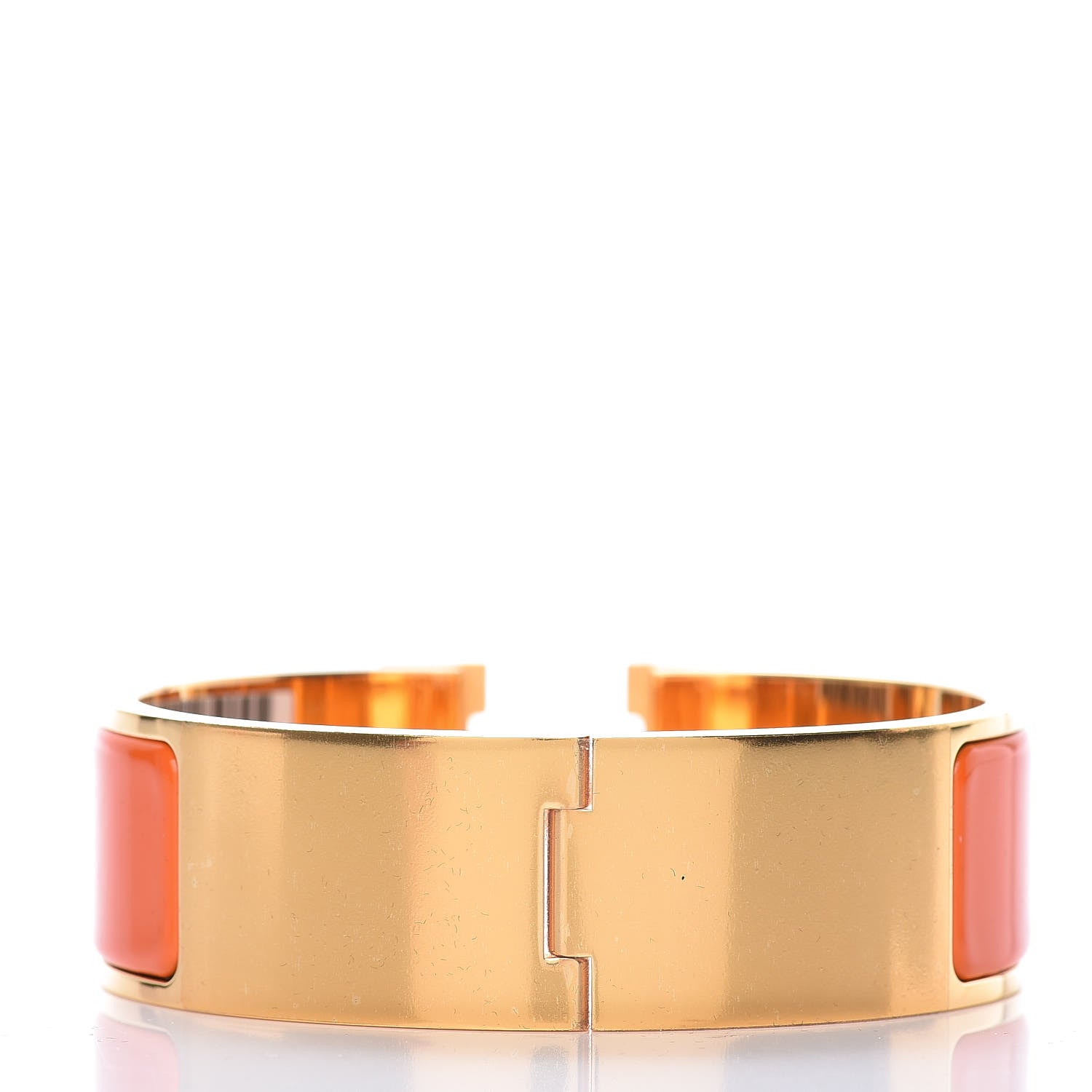 Hermes Enamel Wide Clic Clac H Bracelet GM Orange 3 of 6