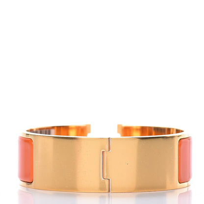 Hermes Enamel Wide Clic Clac H Bracelet GM Orange 3 of 6