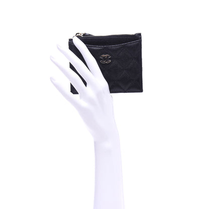 Chanel Caviar Quilted CC Zip Card Holder Black 2 of 8