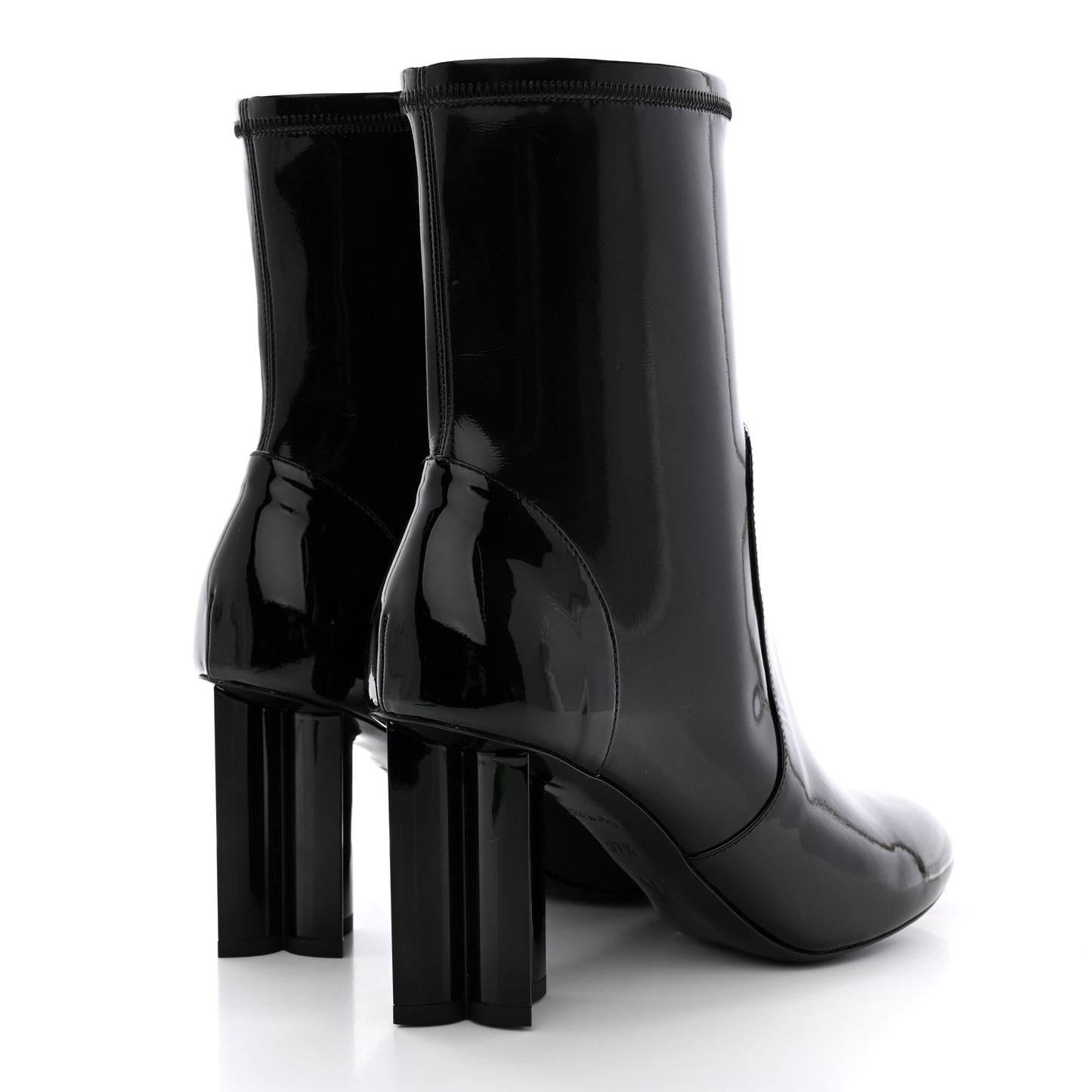 Patent Silhouette Ankle Boots 37.5 Black