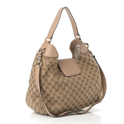 Gucci Monogram Web Medium Dressage Hobo Beige 3 of 11