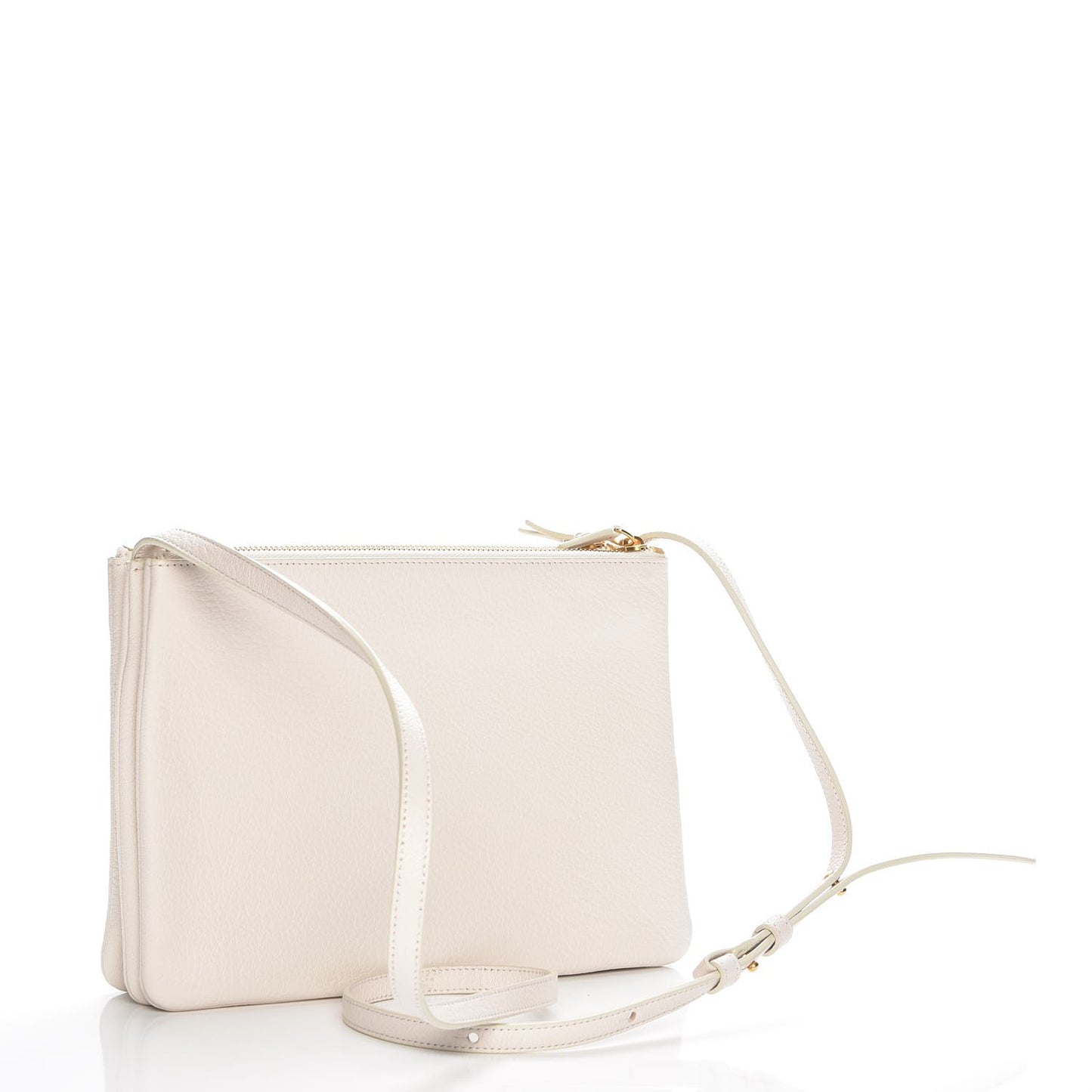 Goatskin Large Trio Crossbody Bag White