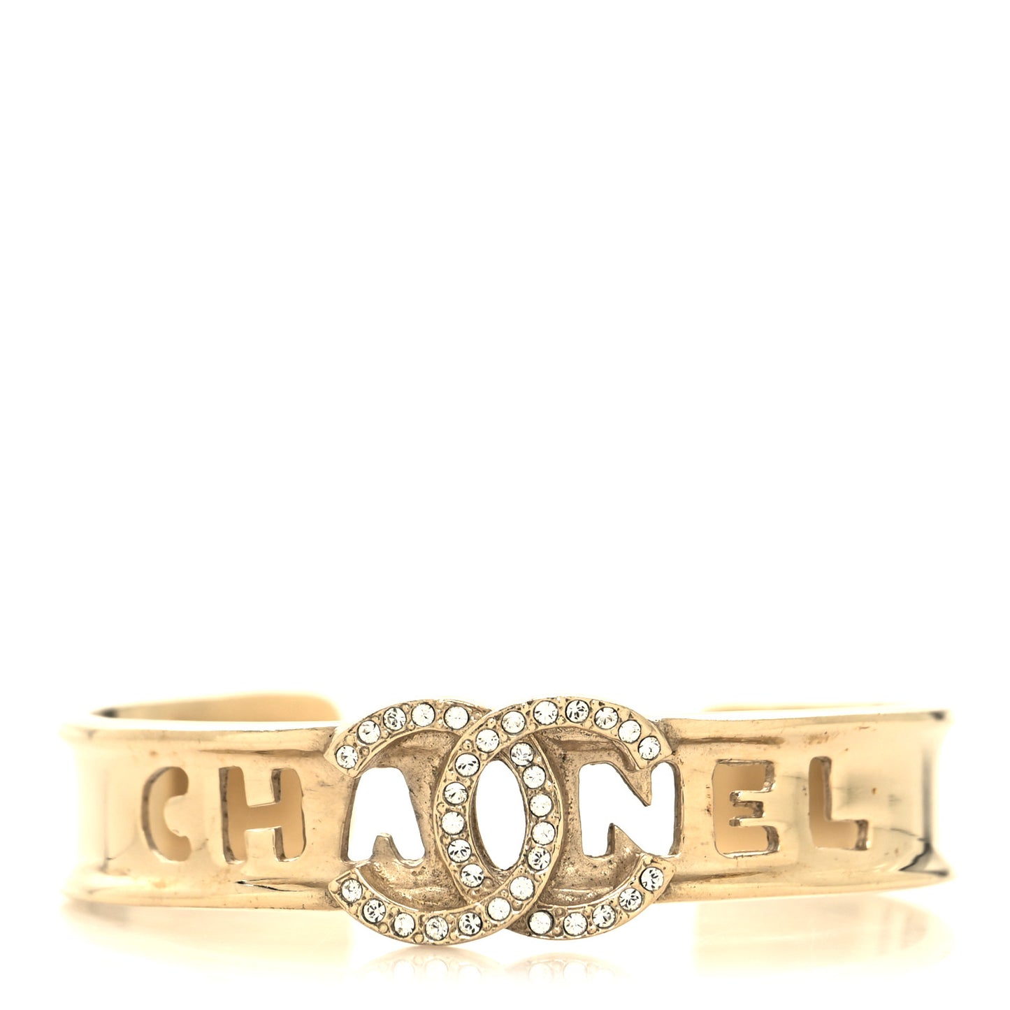 Crystal CC Cuff Bracelet S Gold