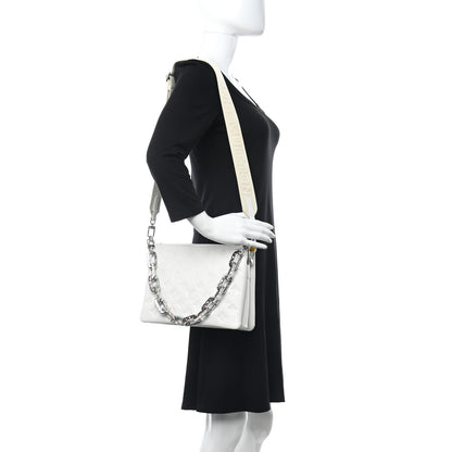 Louis Vuitton LV x YK Lambskin Embossed Monogram Coussin PM White 2 of 12