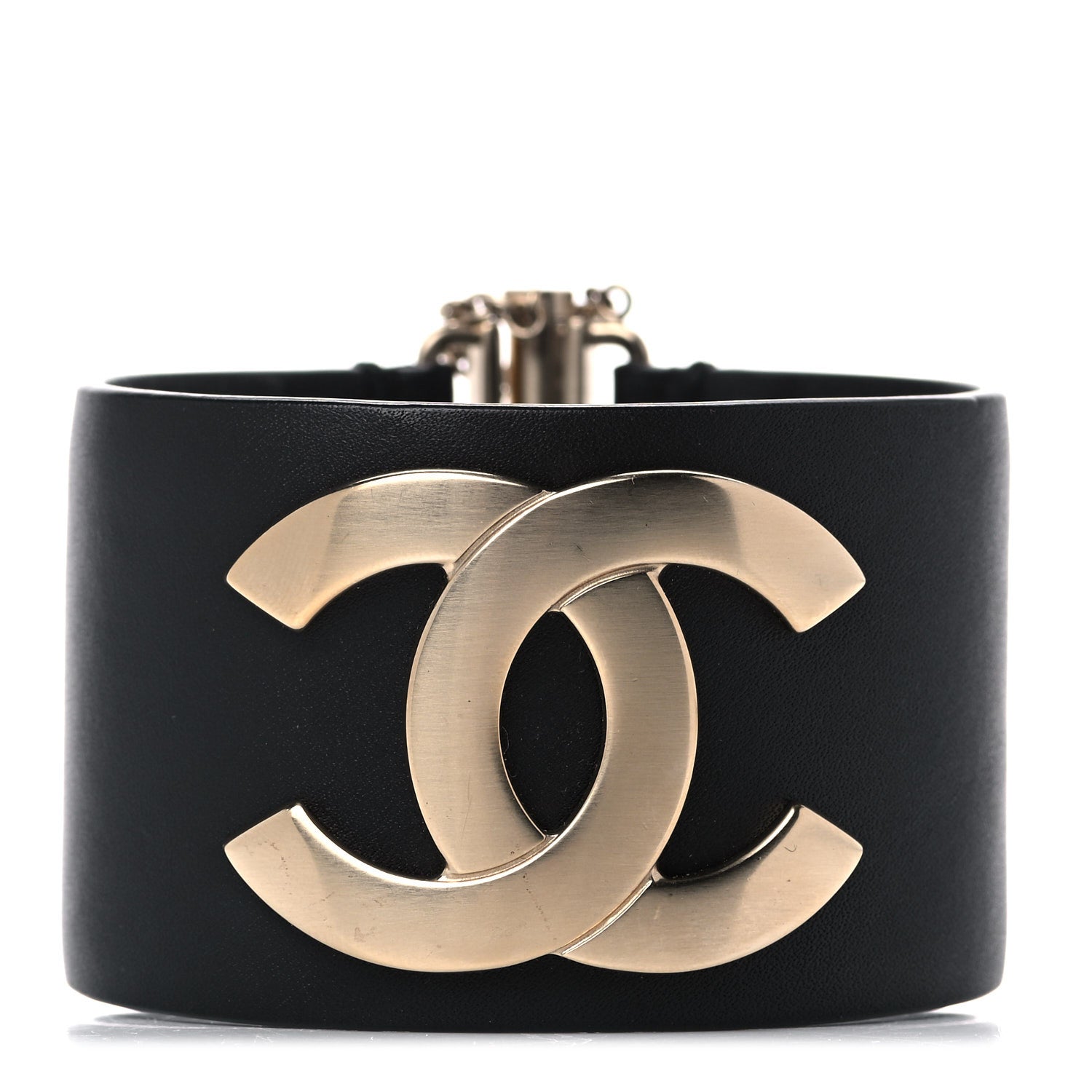 Chanel Calfskin CC Wide Cuff L Black 1 of 12