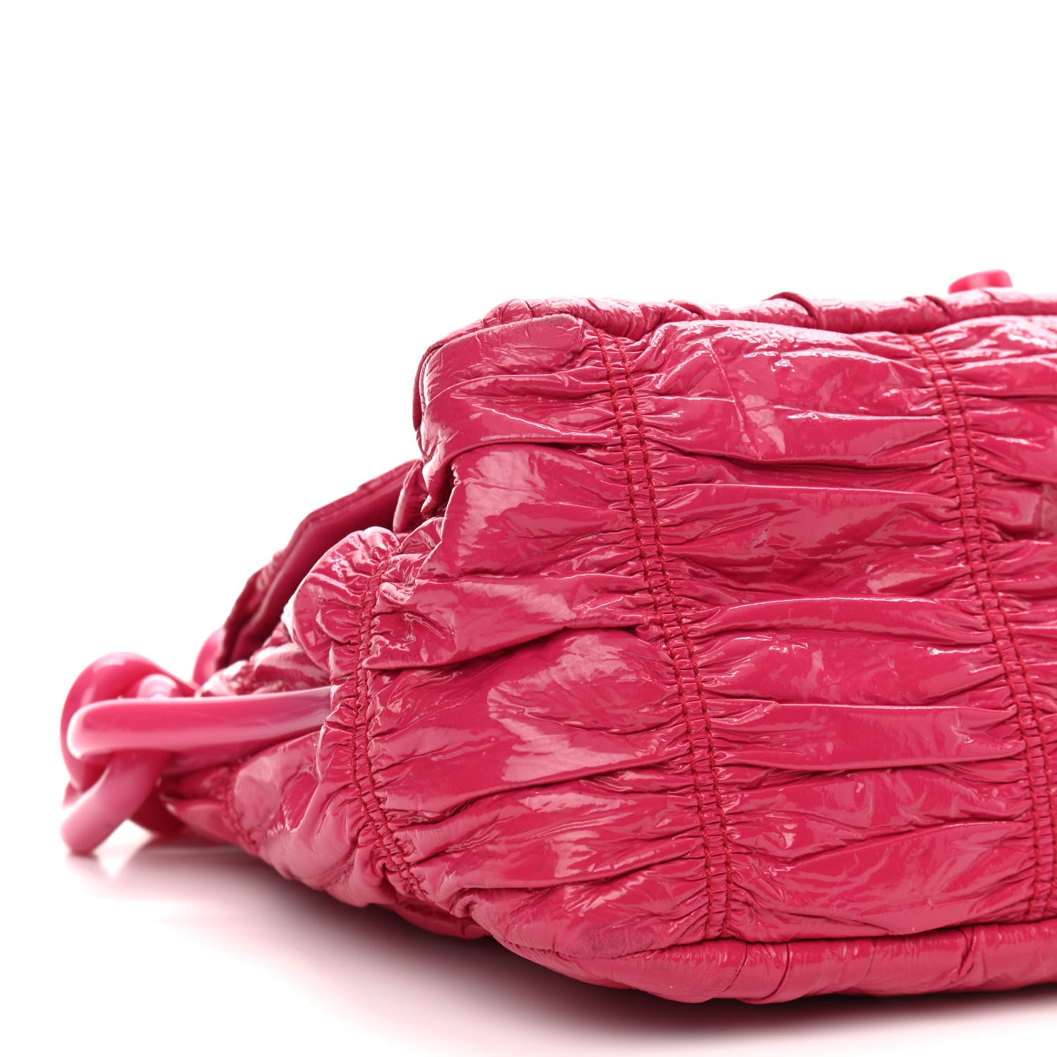 Prada Vernice Gaufre Shoulder Bag Fuxia 10 of 11