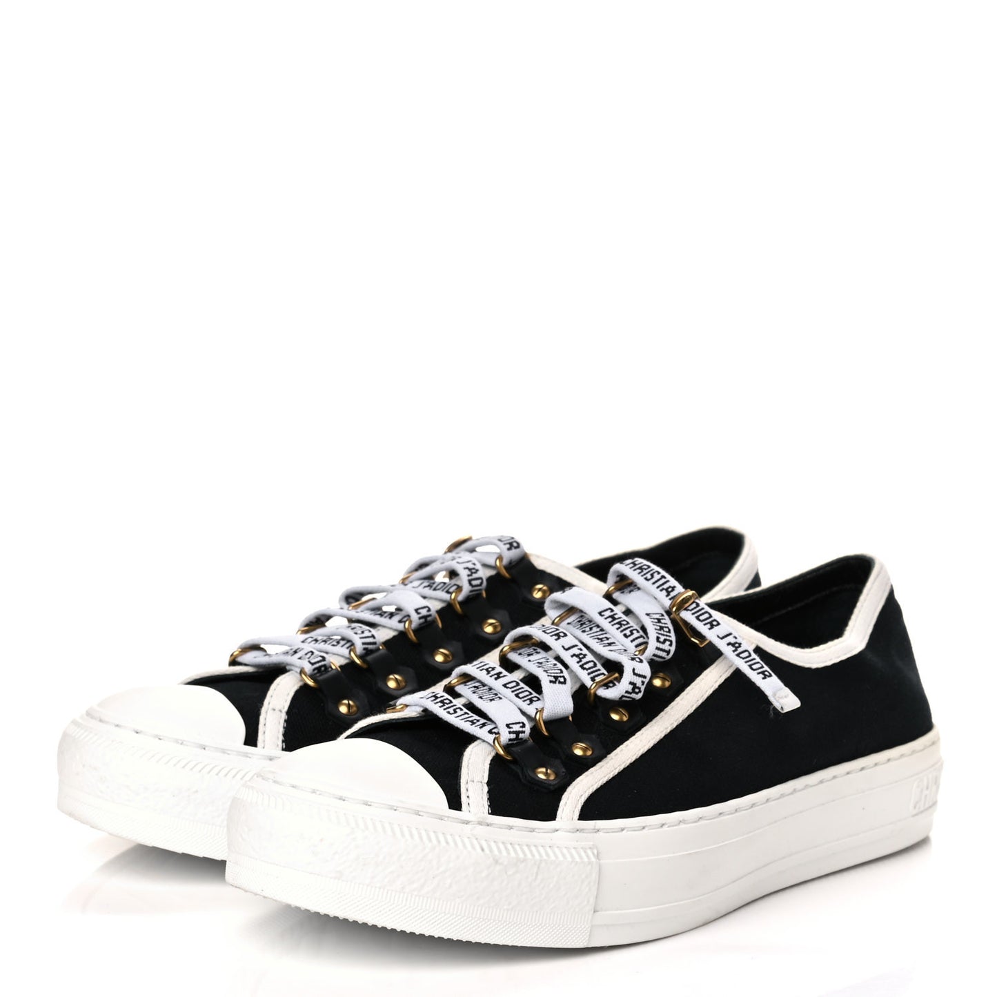Canvas Walk'N'Dior Low Top Sneakers 37 Black