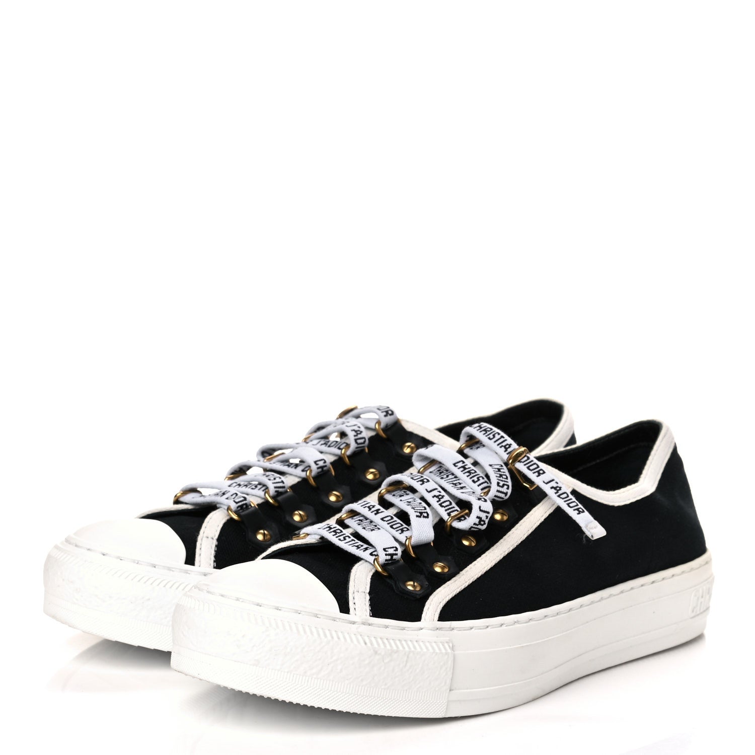 Christian Dior Canvas Walk'N'Dior Low Top Sneakers 37 Black 3 of 9