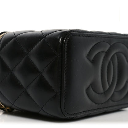 Chanel Lambskin Quilted Pearl Crush Small Vanity Case With Chain Black 9 of 11