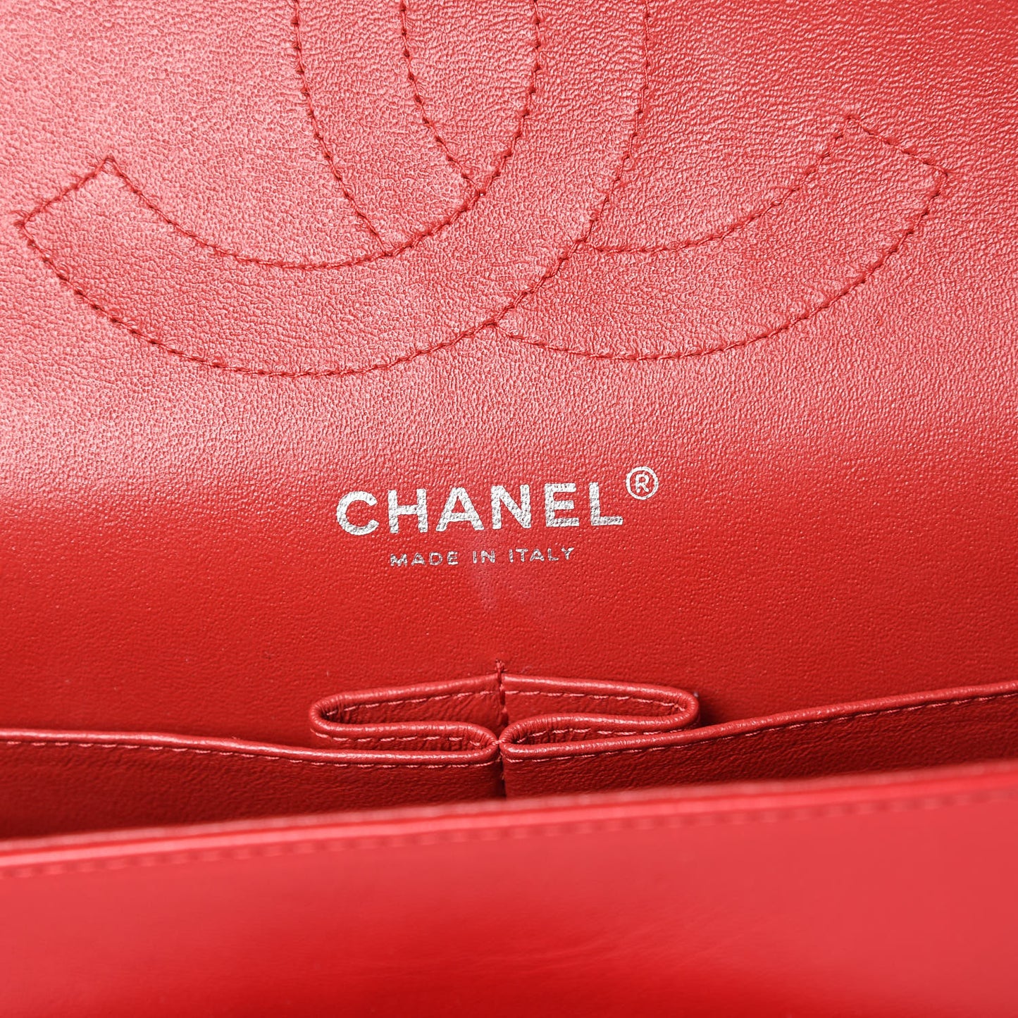 Patent Quilted Jumbo Double Flap Dark Red