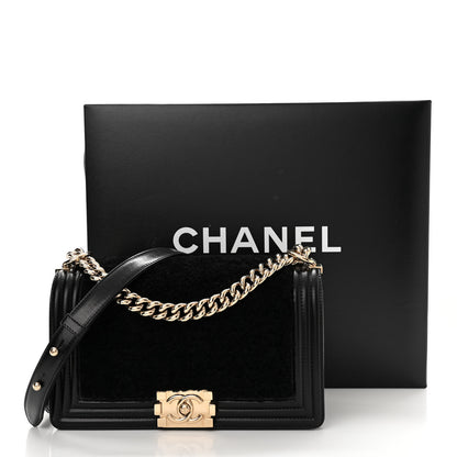 Chanel Shearling Calfskin Medium Boy Flap Black 11 of 11