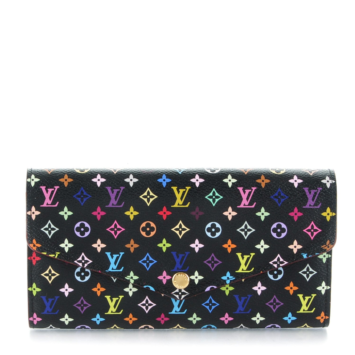 Louis Vuitton Monogram Multicolor Sarah Wallet NM Black Grenade 1 of 7