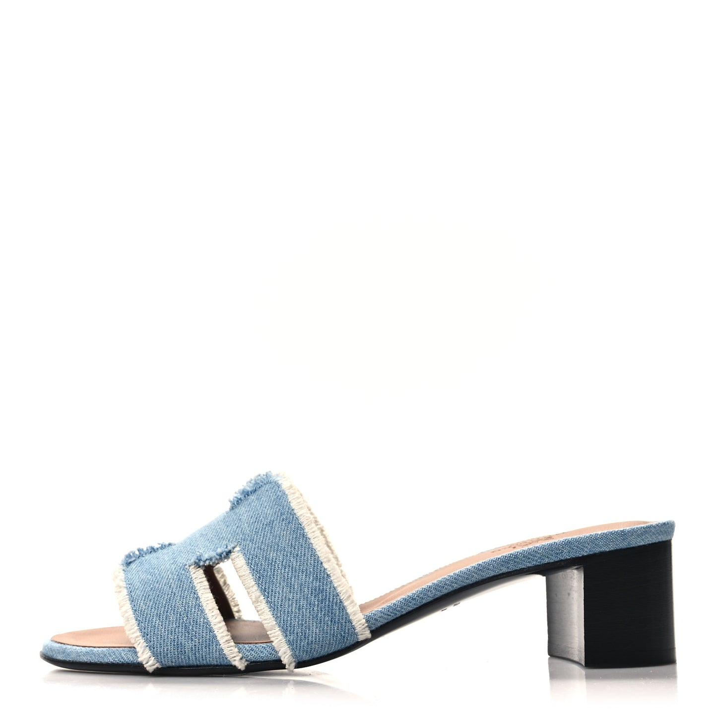 Denim Fringe Oasis Sandals 37 Bleu Clair