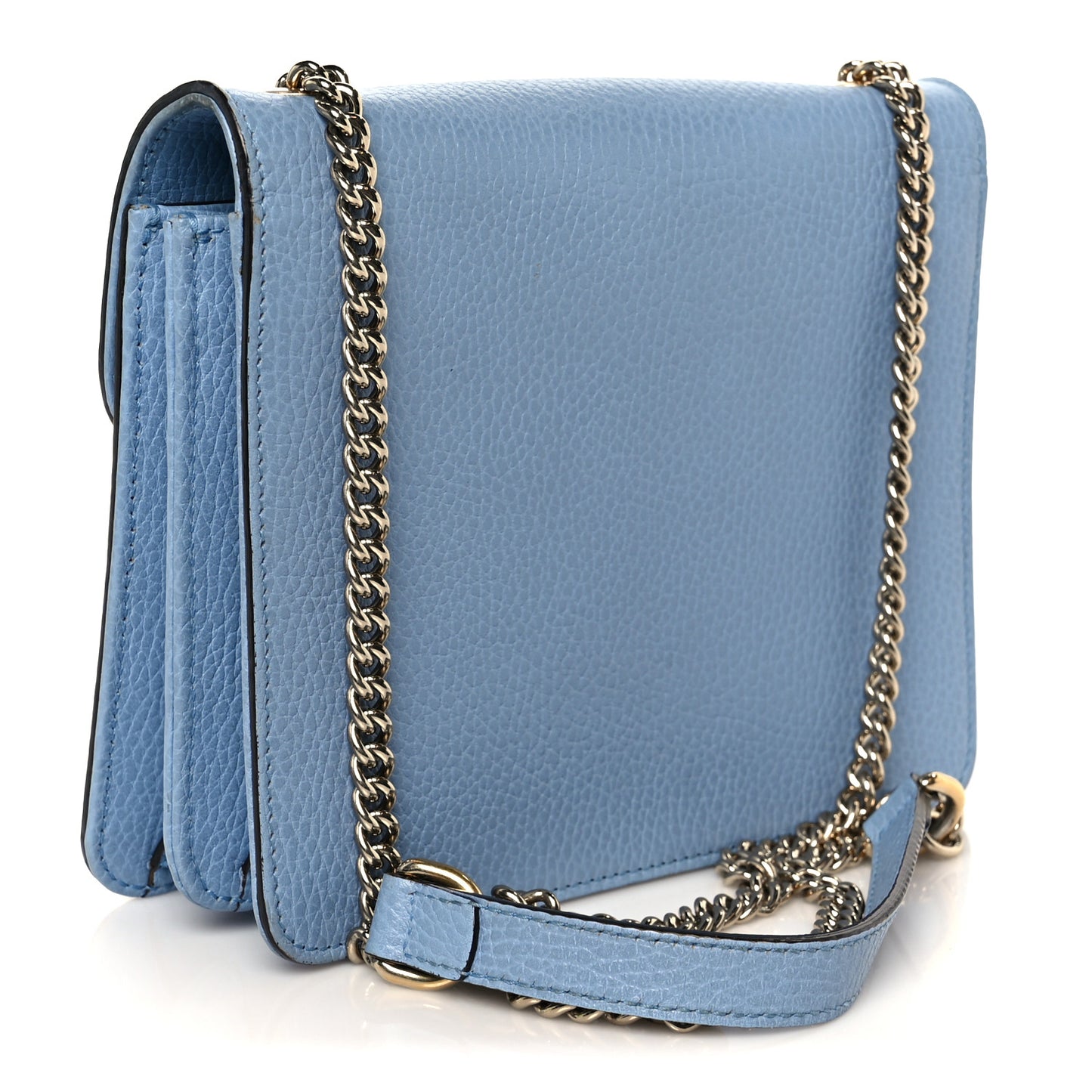 Dollar Calfskin Small Interlocking G Shoulder Bag Mineral Blue