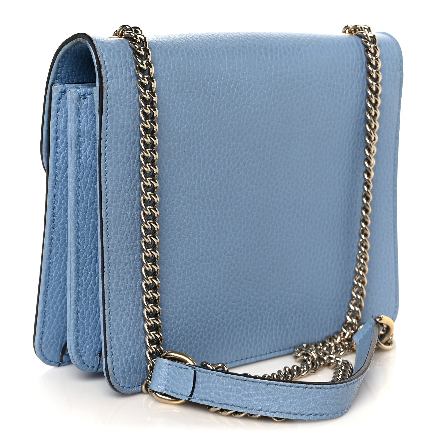 Gucci Dollar Calfskin Small Interlocking G Shoulder Bag Mineral Blue 3 of 11
