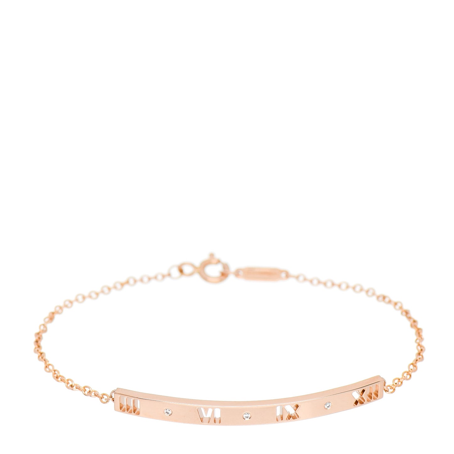 18K Rose Gold Diamond Atlas Bar Pierced Bracelet