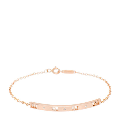 Tiffany 18K Rose Gold Diamond Atlas Bar Pierced Bracelet 1 of 4