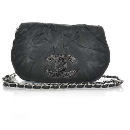 Chanel Iridescent Calfskin Glint Messenger Flap Black 1 of 9