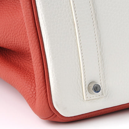 Hermes Togo Horseshoe Birkin 35 Sanguine White 38 of 42
