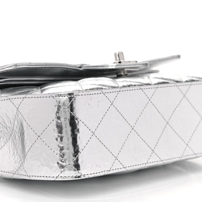 Chanel Hammered Metallic Calfskin Quilted Small Double Flap Silver 8 of 11