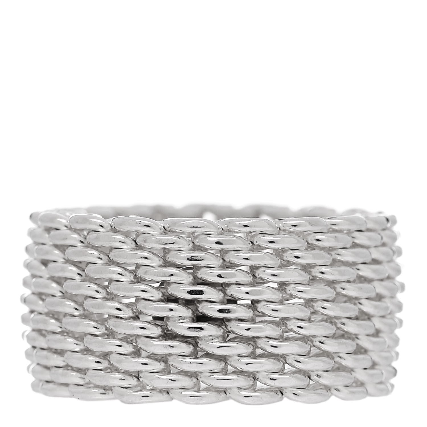 Tiffany Sterling Silver Somerset Mesh Ring 53 6.25 3 of 4