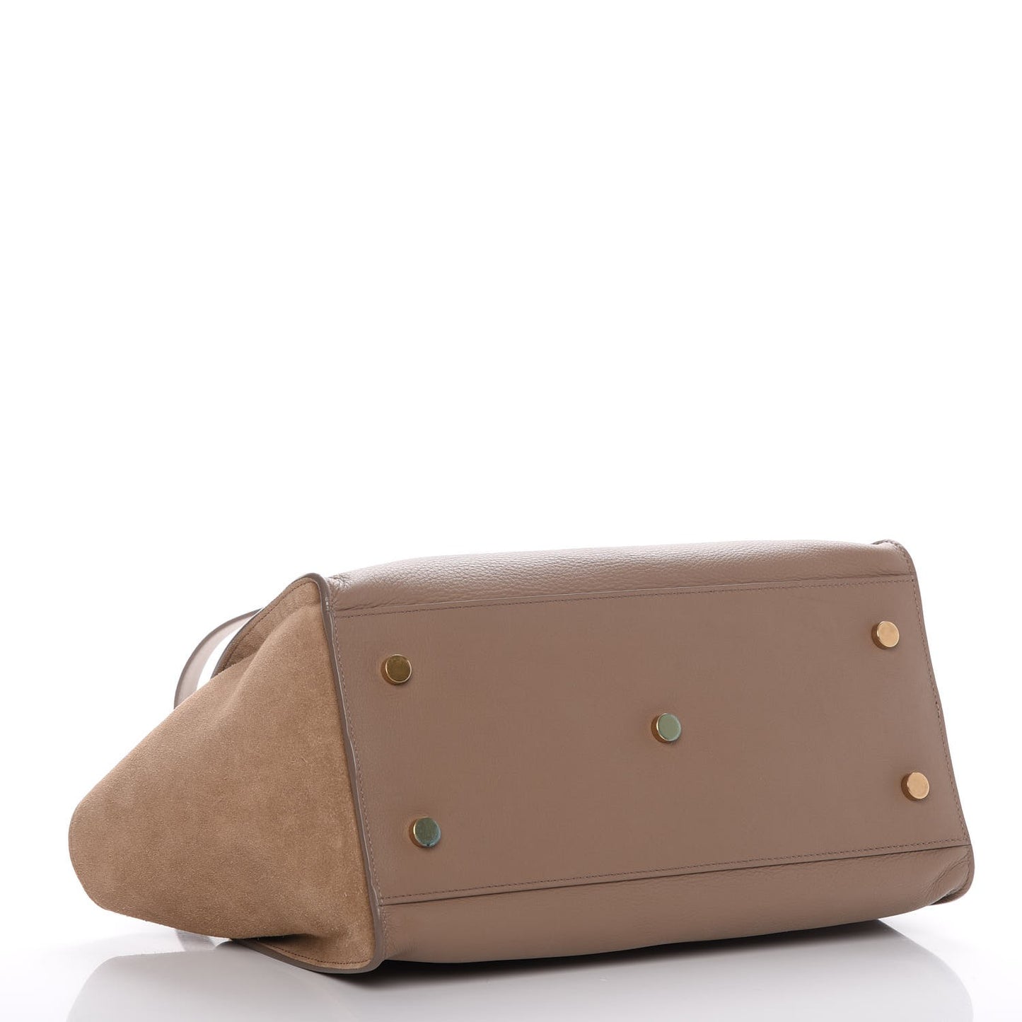 Calfskin Suede Small Monogram Downtown Cabas Dark Beige