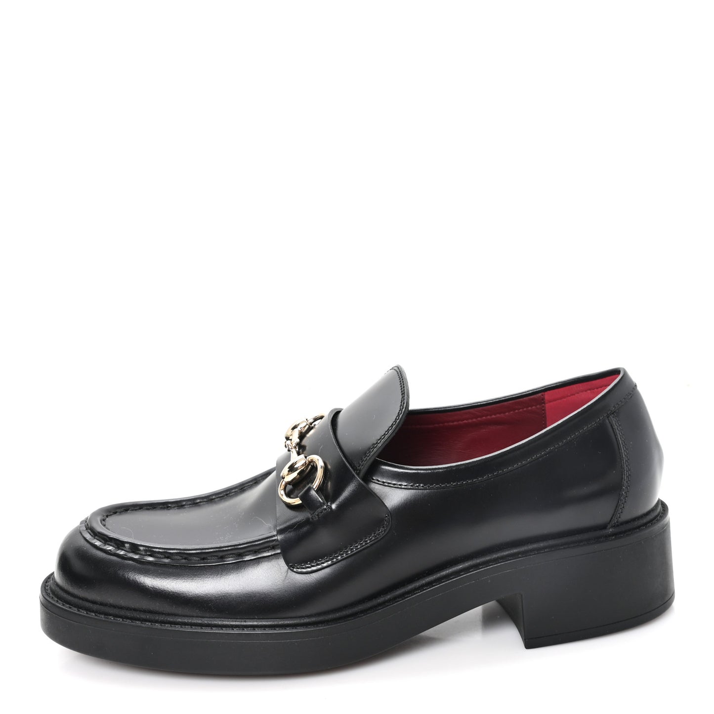 Cordovan Lux Horsebit Womens Lug Sole Loafers 39.5 Black