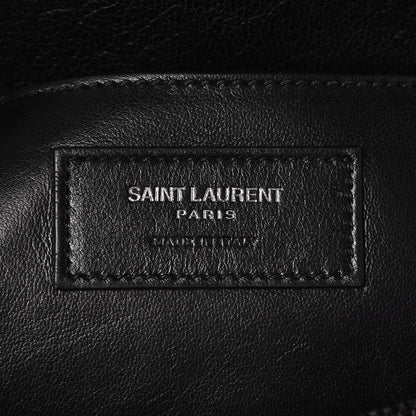 Saint Laurent Sheepskin Matelasse Chevron Monogram Monochrome Large College Satchel Black 7 of 9
