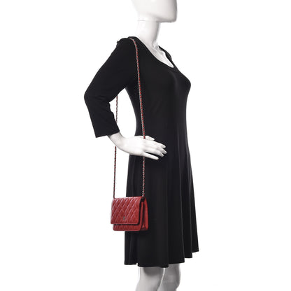 Chanel Caviar Quilted Wallet on Chain WOC Red 2 of 13