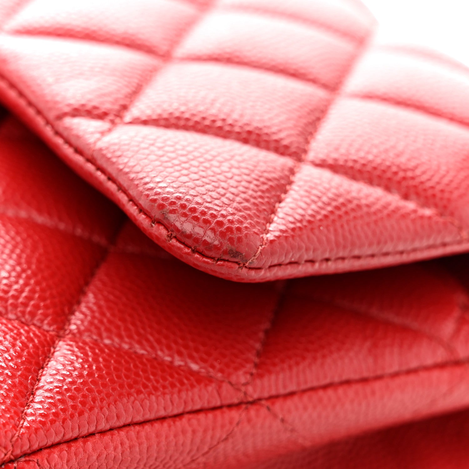 Chanel Caviar Quilted Medium Double Flap Red 13 of 15
