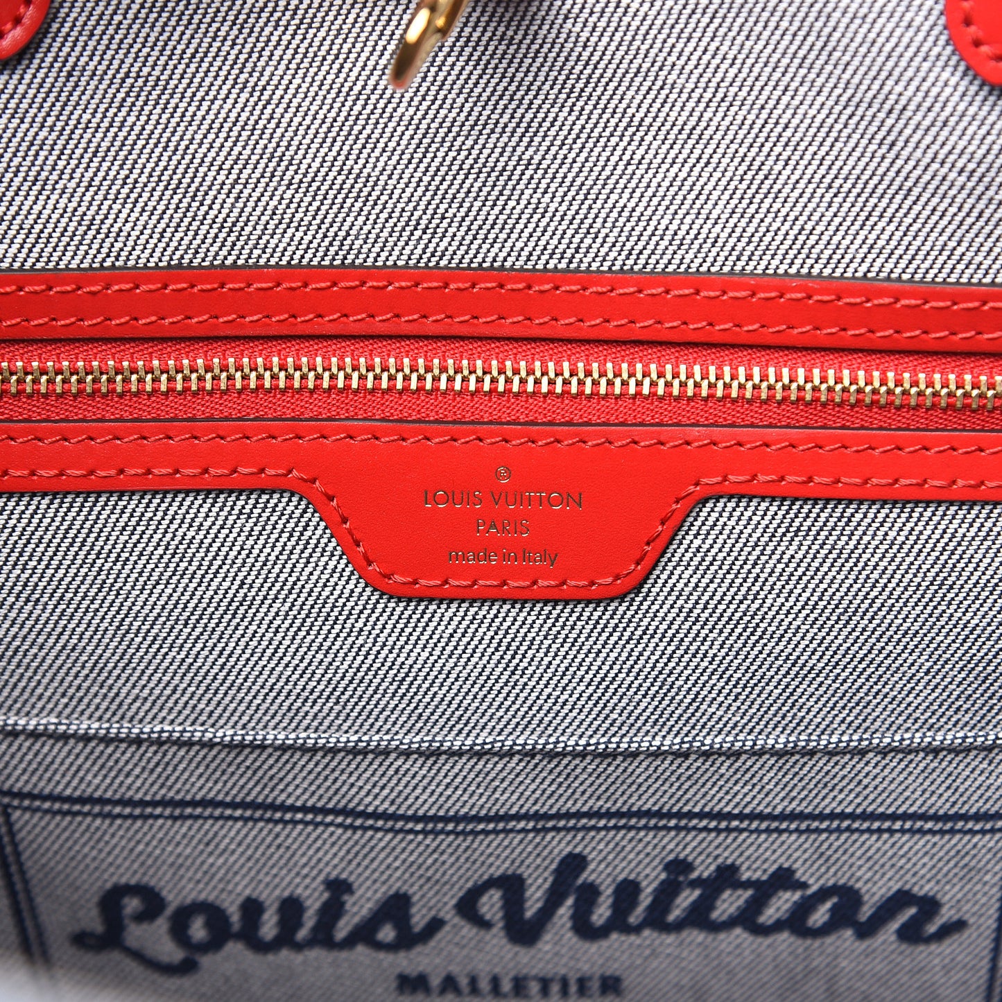 Denim Damier Monogram Onthego Blue Rouge