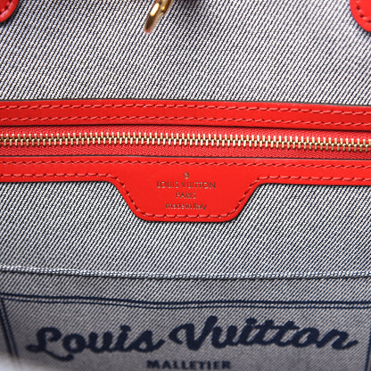 Louis Vuitton Denim Damier Monogram Onthego Blue Rouge 6 of 9