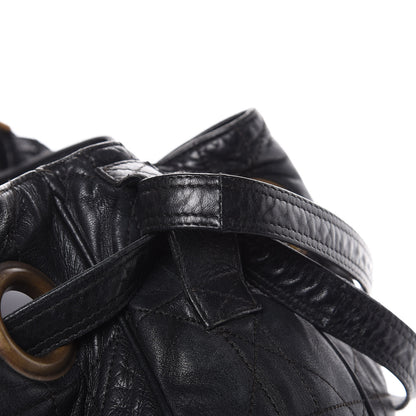 Christian Dior Lambskin Cannage Drawstring Bag Black 13 of 18