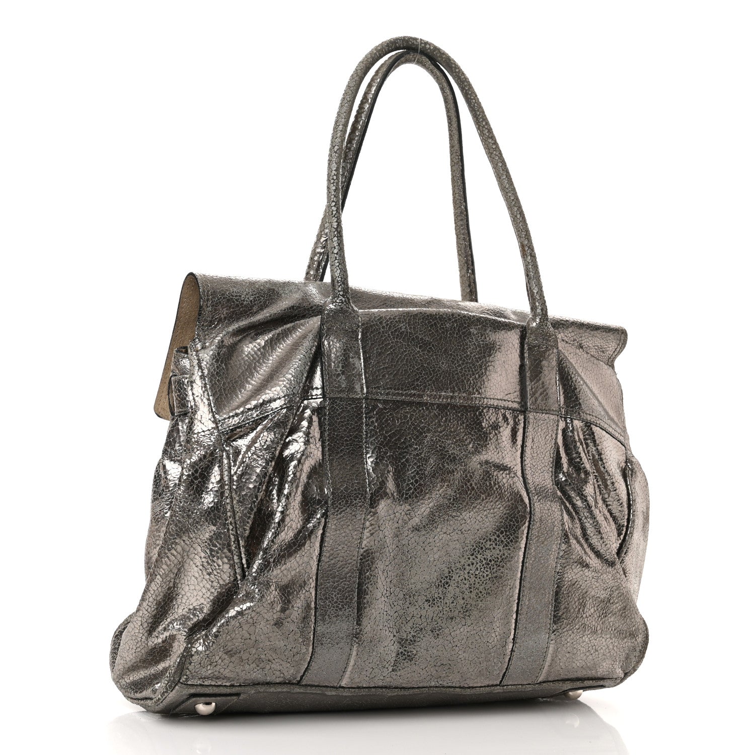 Mulberry Metallic Classic Grain Bayswater Silver 3 of 12