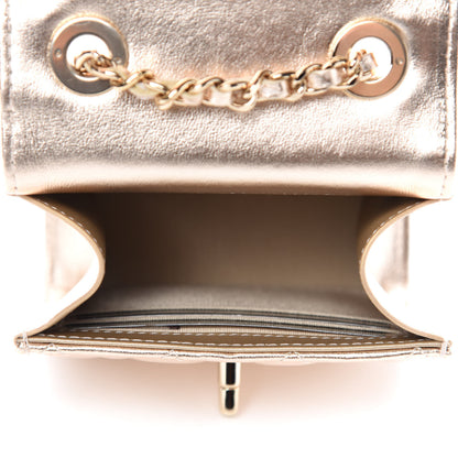 Chanel Metallic Lambskin Quilted Mini Trendy CC Clutch With Chain Gold 5 of 11