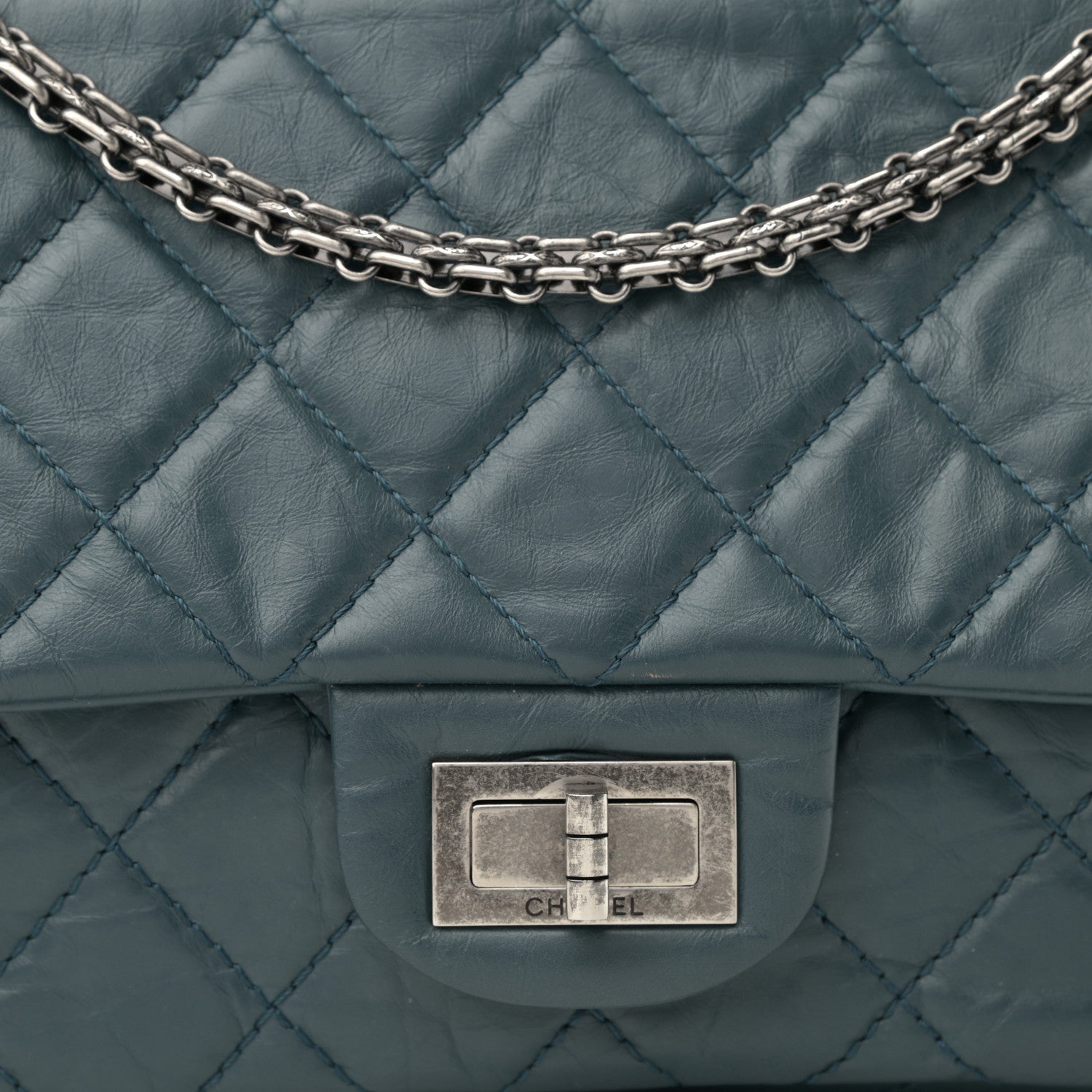 Chanel Aged Calfskin Quilted 2.55 Reissue 227 Green 8 of 16
