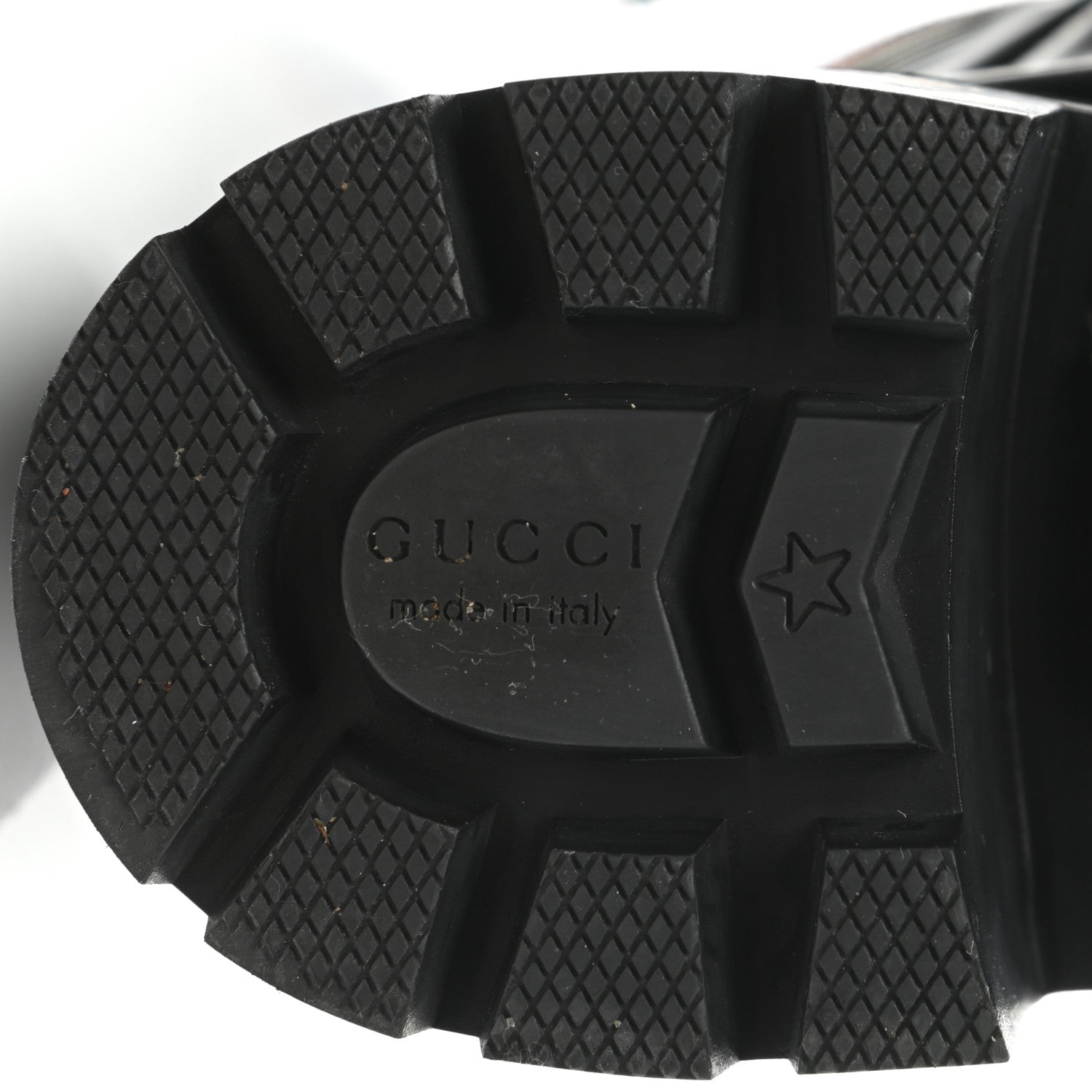 Gucci Calfskin Sylvie Web Womens Lace Up Combat Boots 37 Black 6 of 8